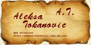 Aleksa Tokanović vizit kartica